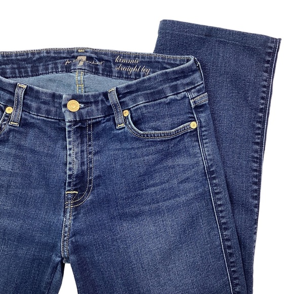 7 For All Mankind Kimmie Straight Leg Jeans Like New Cropped - Picture 8 of 9